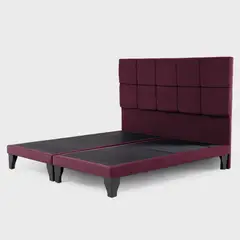 COLBOX - Respaldo + Base Dividida Atenas King Felpa Burdeo