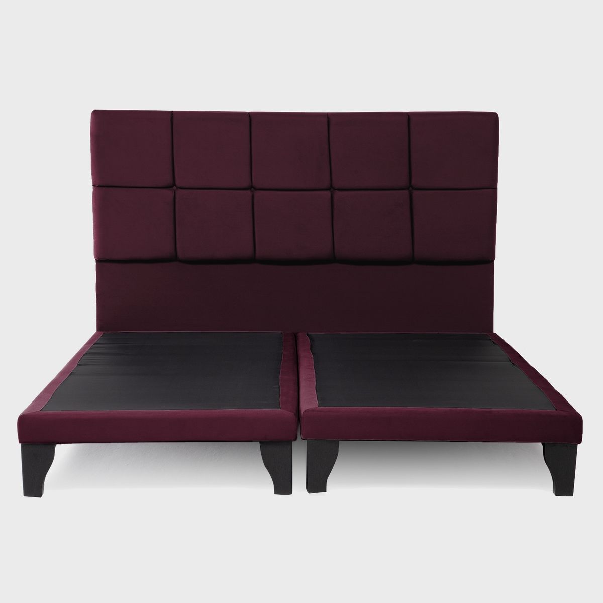 COLBOX - Respaldo + Base Dividida Atenas King Felpa Burdeo