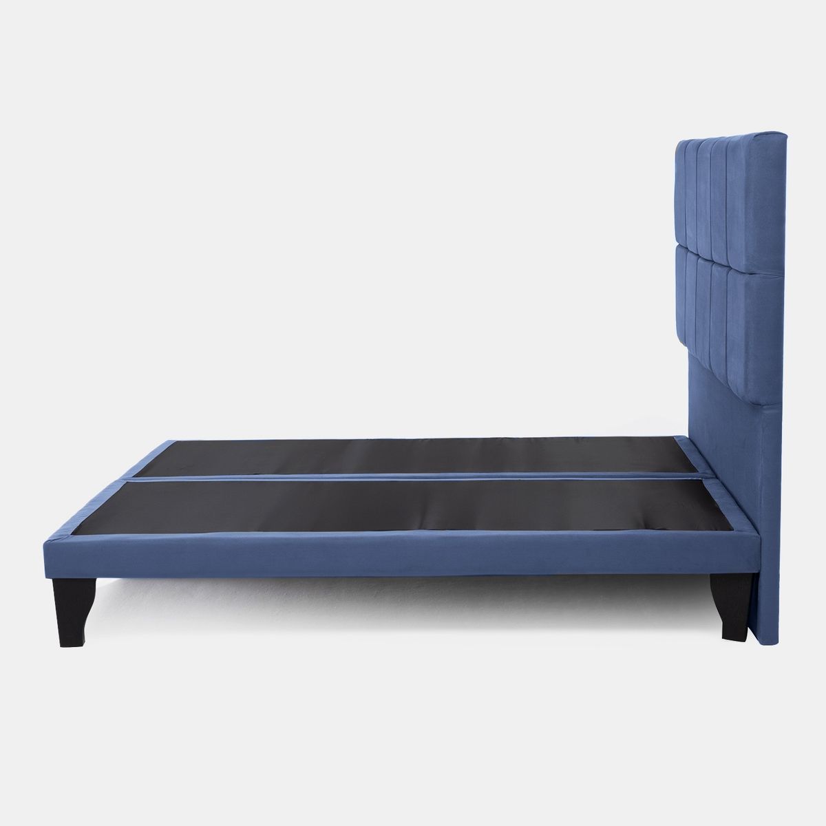 COLBOX - Respaldo + Base Dividida Atenas King Felpa Azul