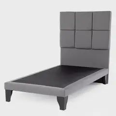 COLBOX - Respaldo + Base Atenas 1 Pl Felpa Gris Medio