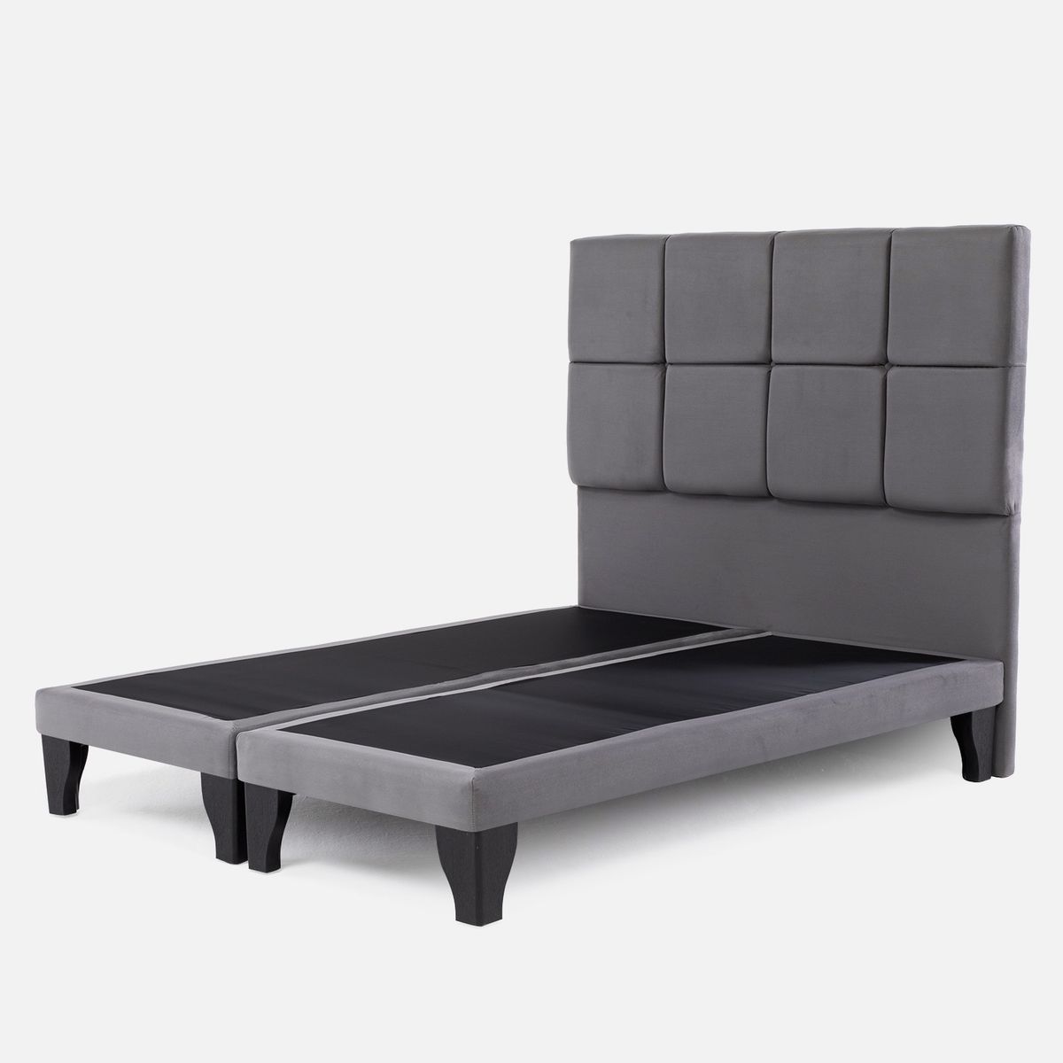 COLBOX - Respaldo + Base Dividida Atenas 2 Pl Felpa Gris Medio