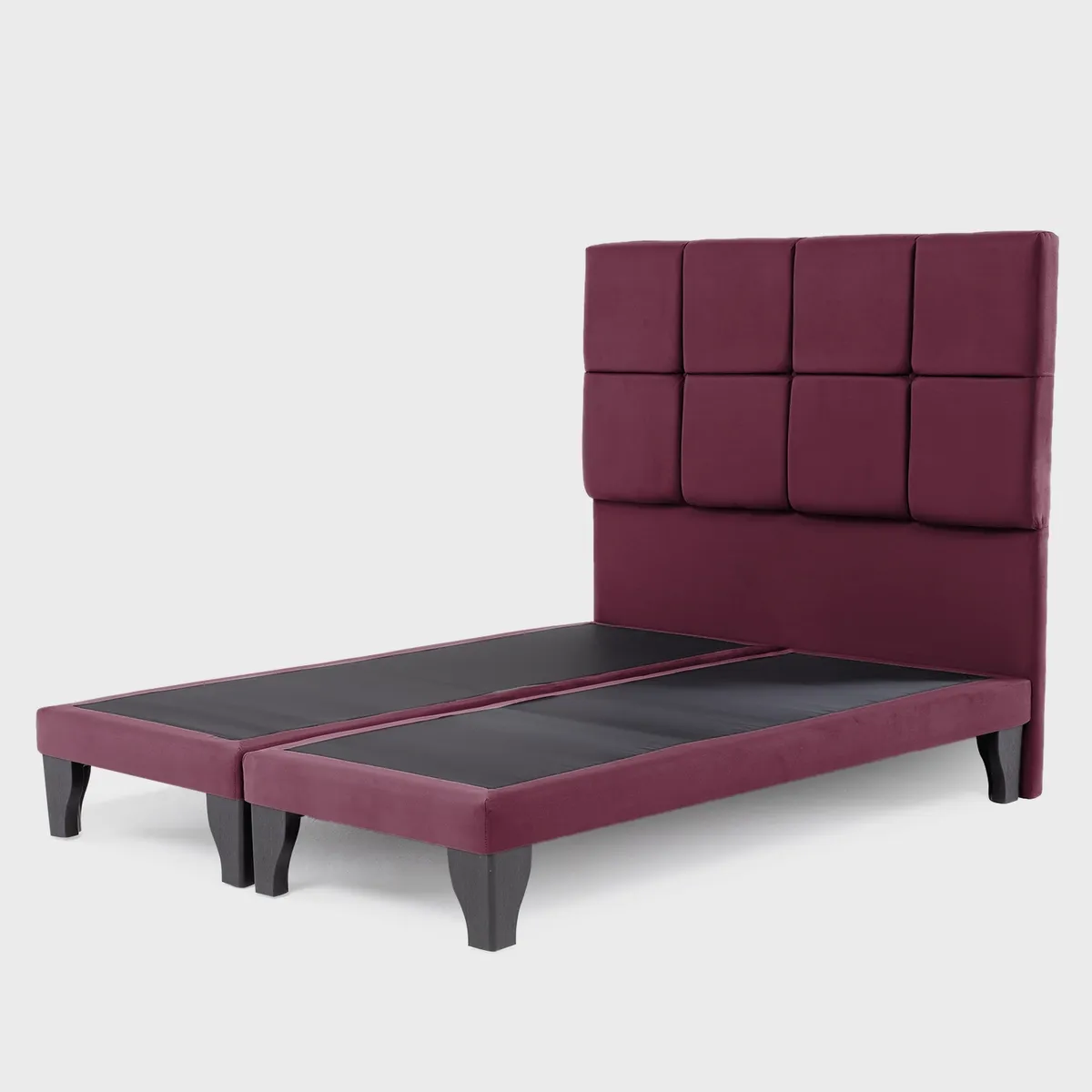 COLBOX - Respaldo + Base Dividida Atenas 2 Pl Felpa Burdeo