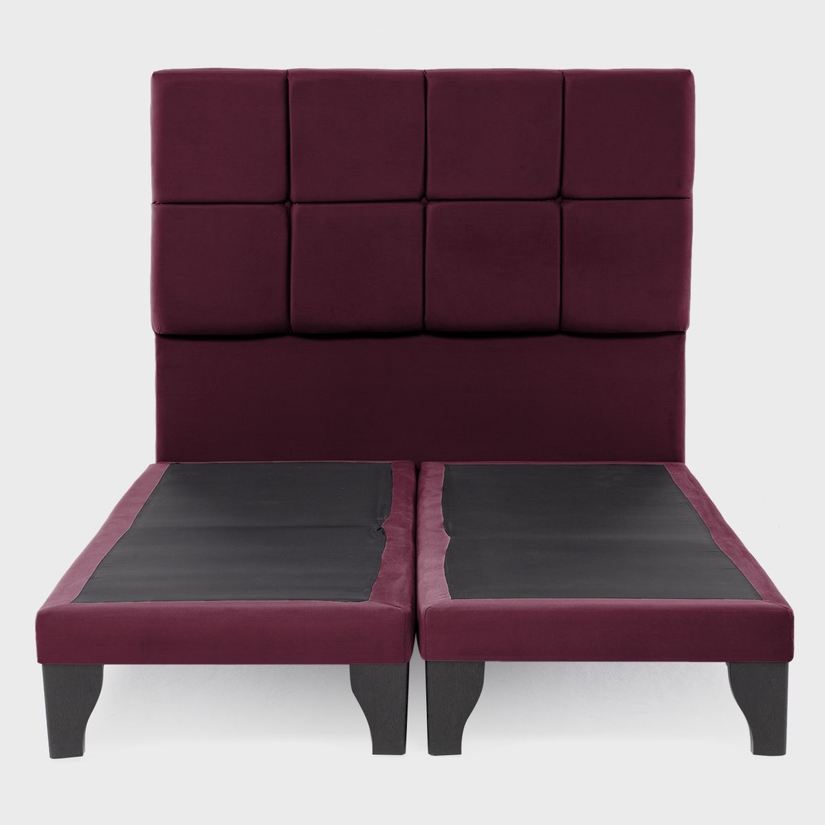 COLBOX - Respaldo + Base Dividida Atenas 2 Pl Felpa Burdeo