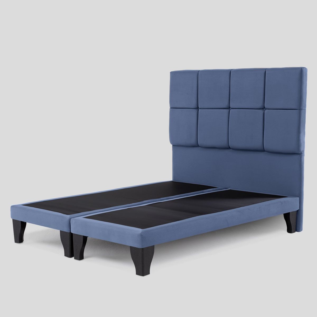 COLBOX - Respaldo + Base Dividida Atenas 2 Pl Felpa Azul