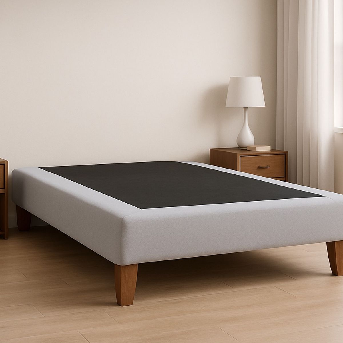 GENERICO - Base Cama 1.5 Plazas 105x190 Gris Claro