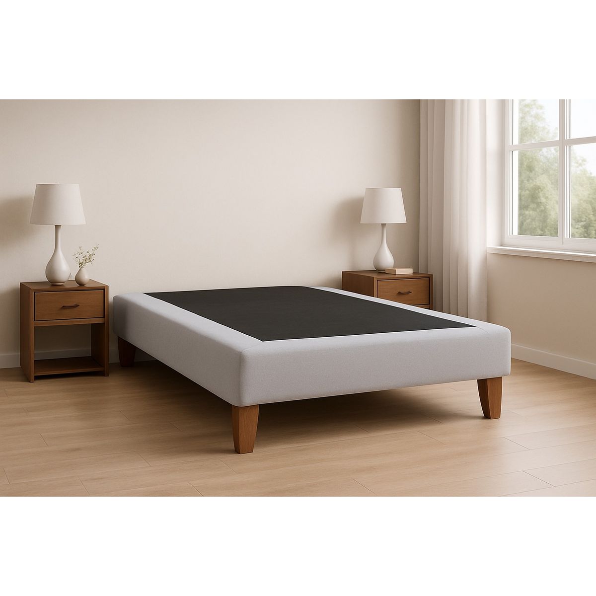 GENERICO - Base Cama 1.5 Plazas 105x190 Gris Claro