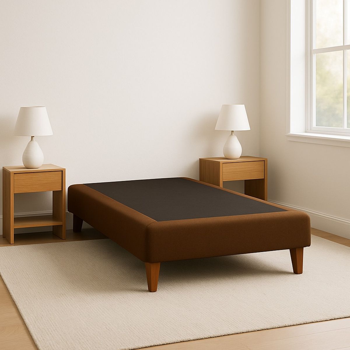 GENERICO - Base Cama 1.5 Plazas 105x190 Marron