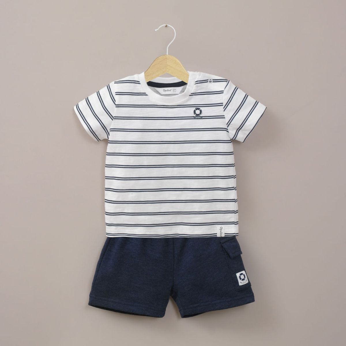 OPALINE - Conjunto polera y short azul de niño