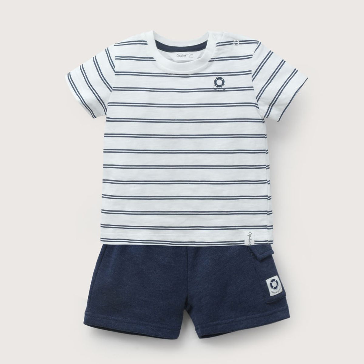 OPALINE - Conjunto polera y short azul de niño