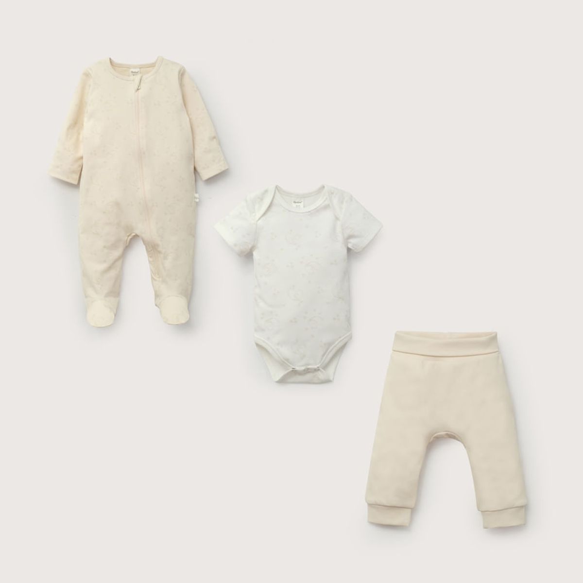 OPALINE - Conjunto 3 piezas osito, body y pantalón de bebé unisex