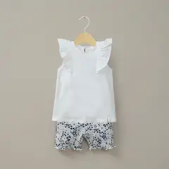 OPALINE - Conjunto calza y polera blanca de niña