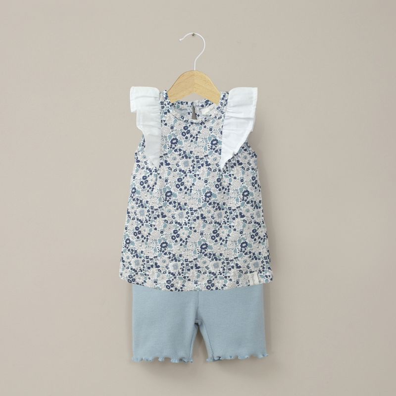 OPALINE - Conjunto calza y polera  azul de niña