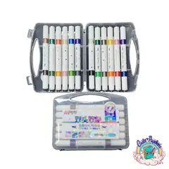GENERICO - Marcadores Glitter Colores Doble Punta Brush