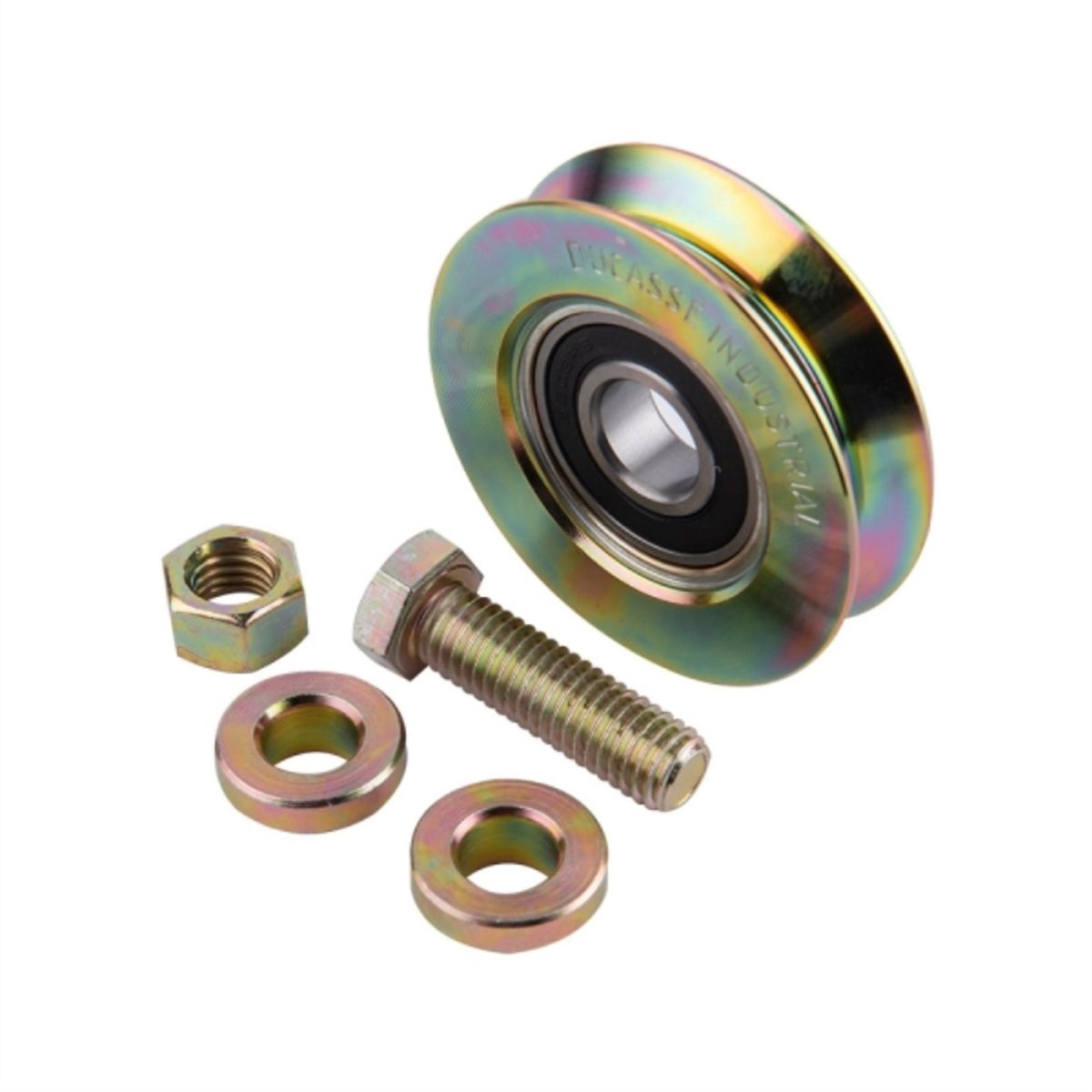 DUCASSE - Rueda al piso para porton premium 75mm 250kg con perno de fijacion