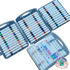 GENERICO - Marcadores Glitter 72 Colores Doble Punta Brush