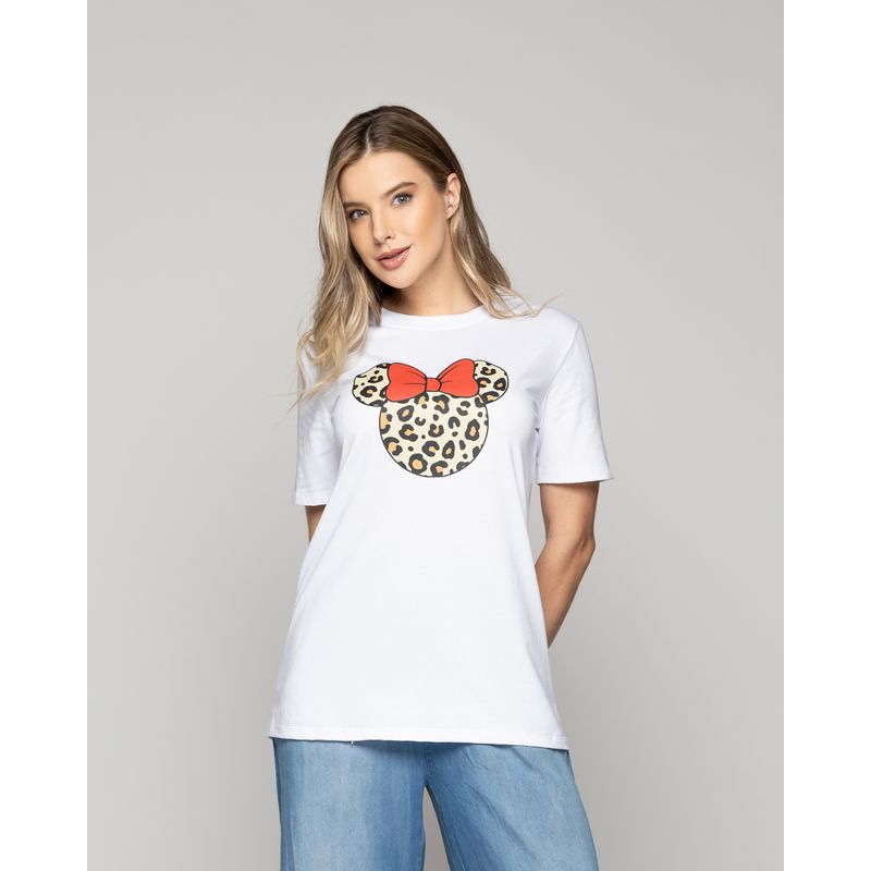 LINEATRE - Polera Mujer Ovidia Básica Estampado Minnie Lineatre
