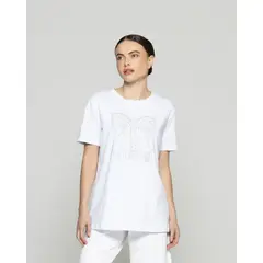 LINEATRE - Polera Mujer Ovidia Básica Estampada Con Brillos
