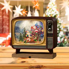 MOVI - Televisor Retro Decorativo con Escena Navideña