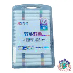 GENERICO - Marcadores Glitter 96 Colores Doble Punta Brush