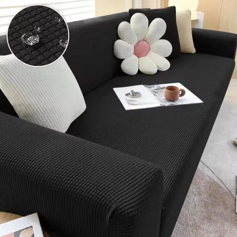 GENERICO - Fundas sofá sillón 3 cuerpos texturizado negro