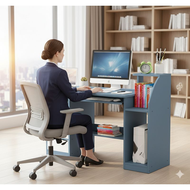 SPACE HOME - escritorio con gavetas para oficina blanco
