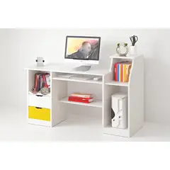 SPACE HOME - Escritorio con gavetas para oficina blanco
