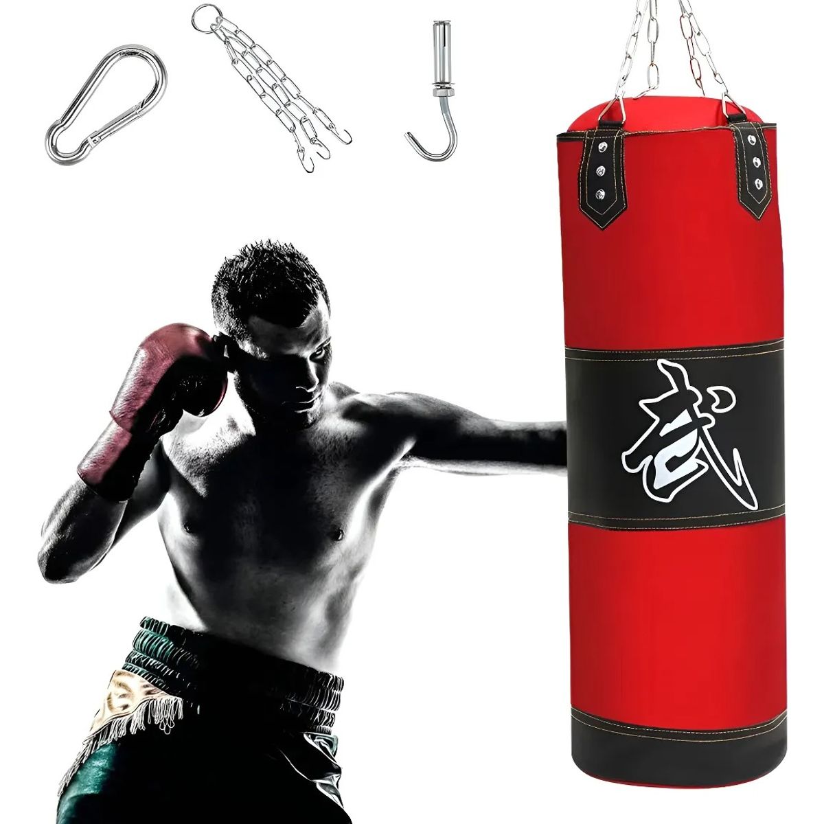 GENERICO - Saco De Boxeo Grande Profesional Con Cadena De Anclaje Color