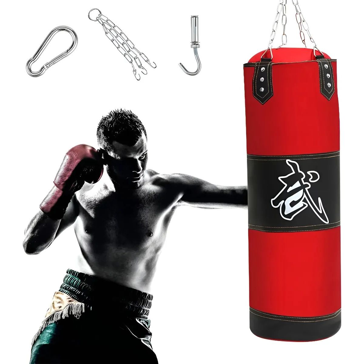 GENERICO - Saco De Boxeo Grande Profesional Con Cadena De Anclaje Color