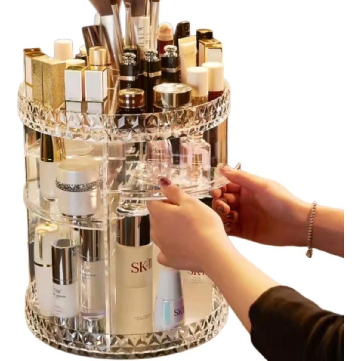GENERICO - Organizador De Maquillaje Giratorio 360o Caja De Acrilico
