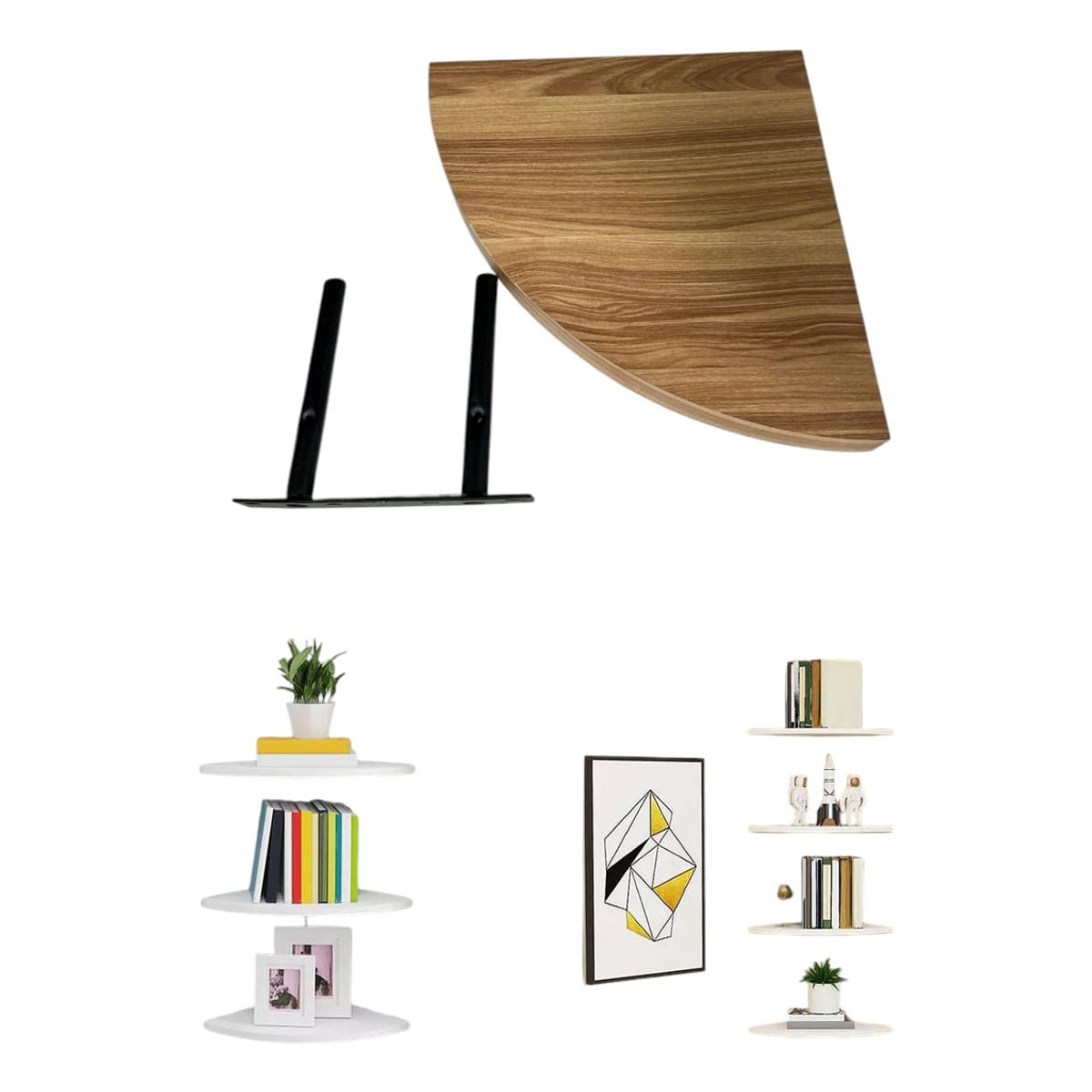 GENERICO - Estante Esquinero Para Pared De Melamina 30x30cm Set 2 Pieza