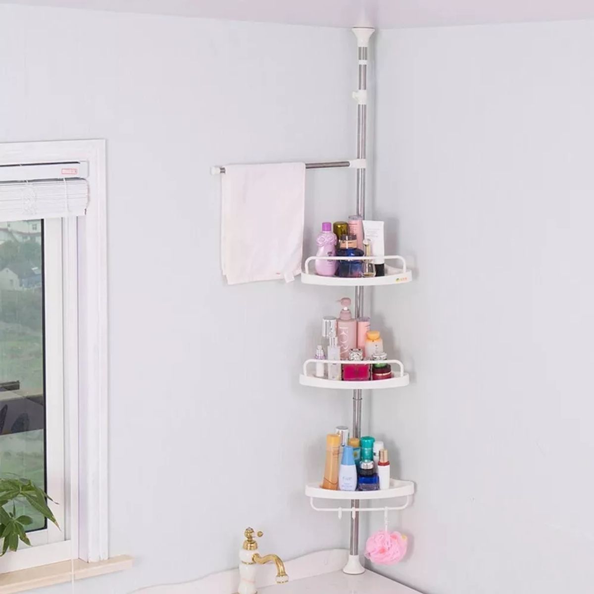GENERICO - Estante Esquinero Para Baño Ajustable
