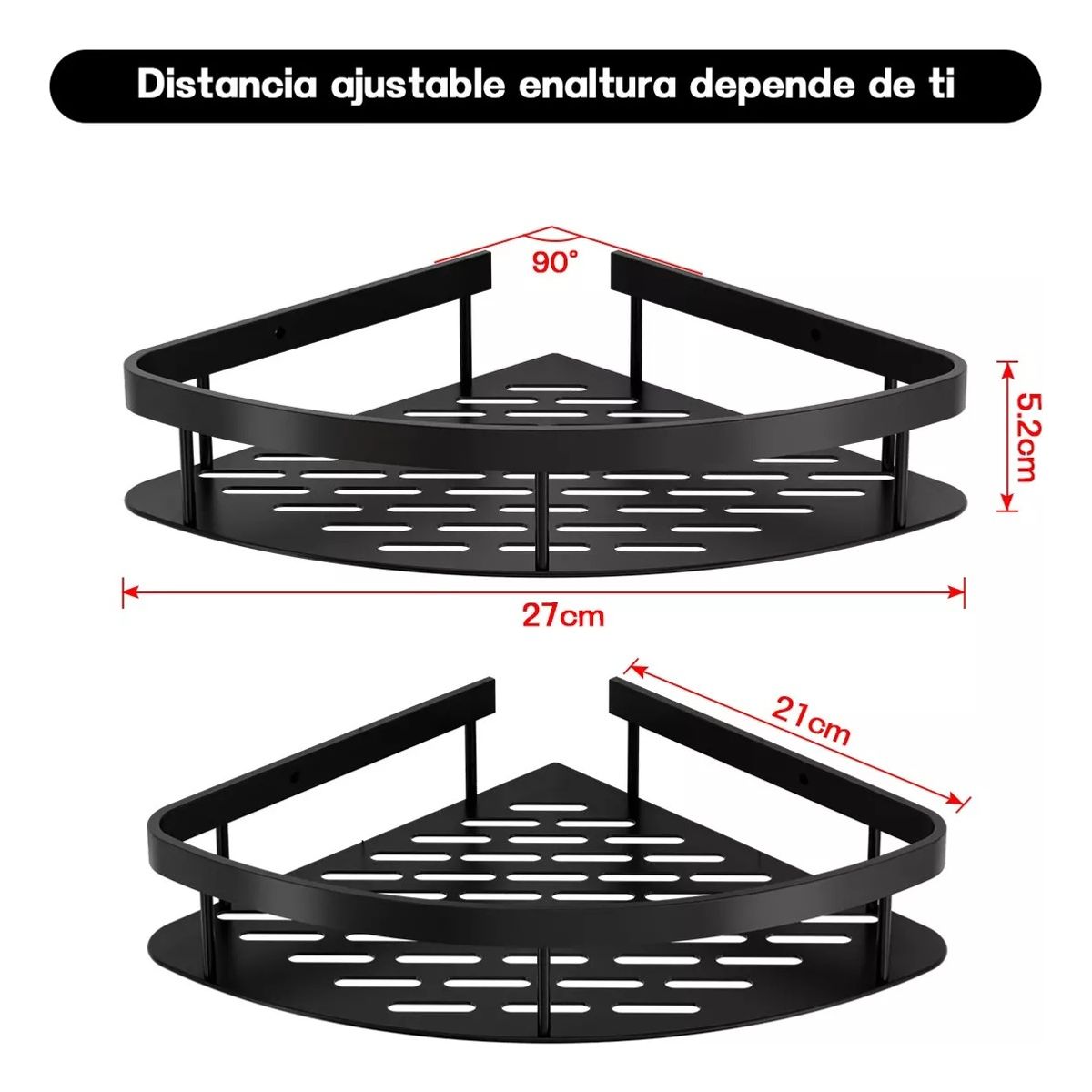GENERICO - Juego De Estantes Esquinero Organizador Ducha Baño 2 Piezas