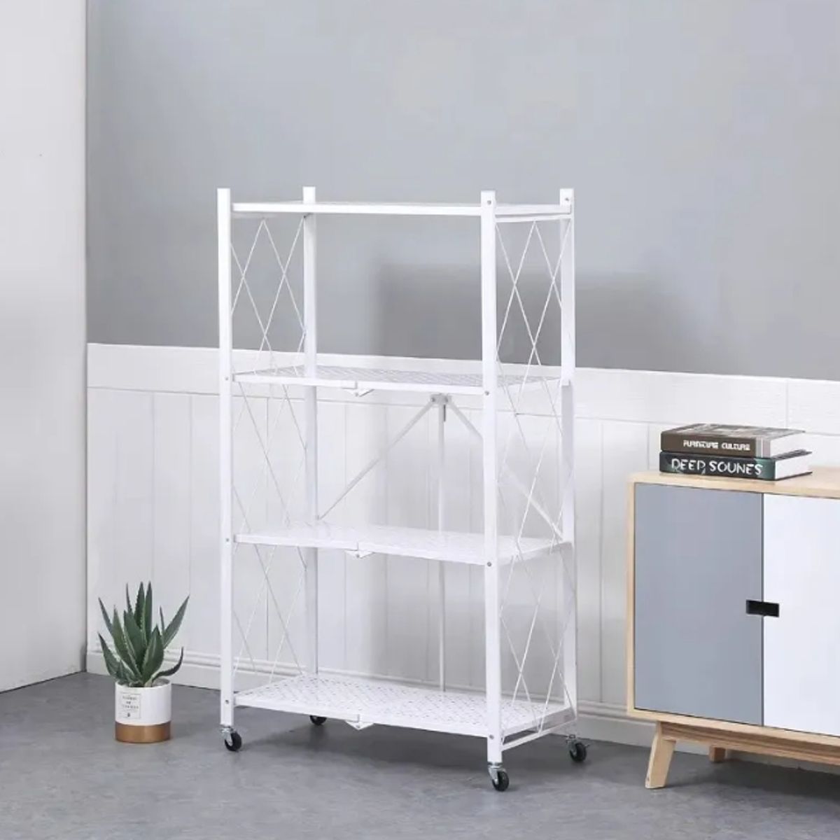 GENERICO - Repisa Estante 4 Niveles Metalico Plegable Estanteria