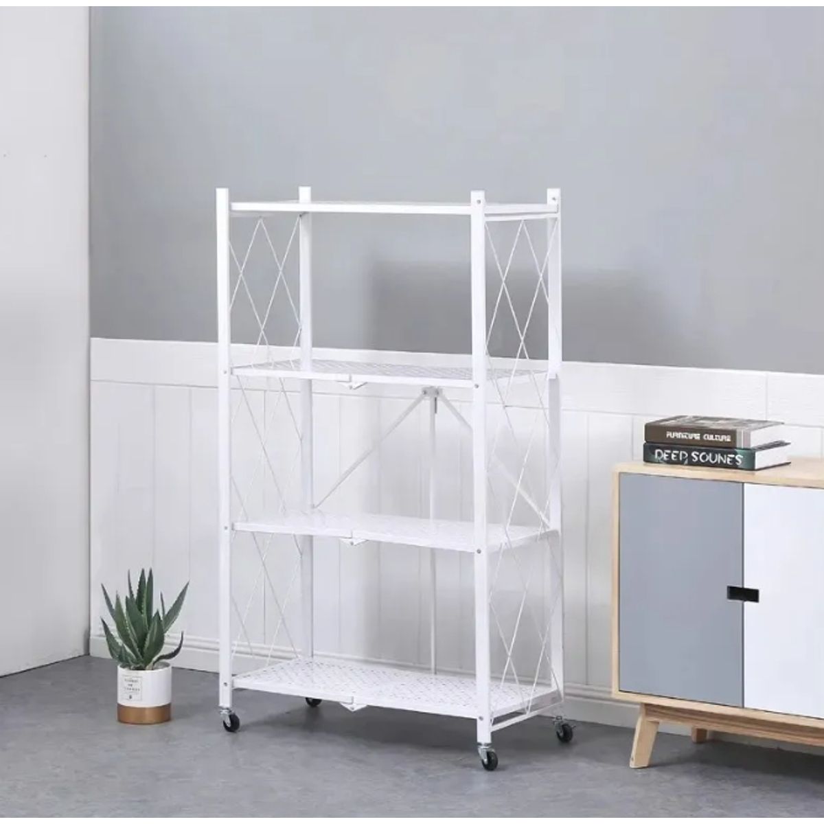 GENERICO - Repisa Estante 4 Niveles Metalico Plegable Estanteria