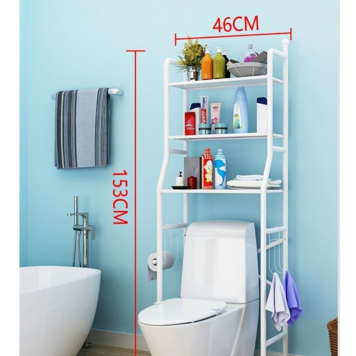 GENERICO - Estante Mueble Organizador De Baño 3 Niveles Repisa Color Blanco