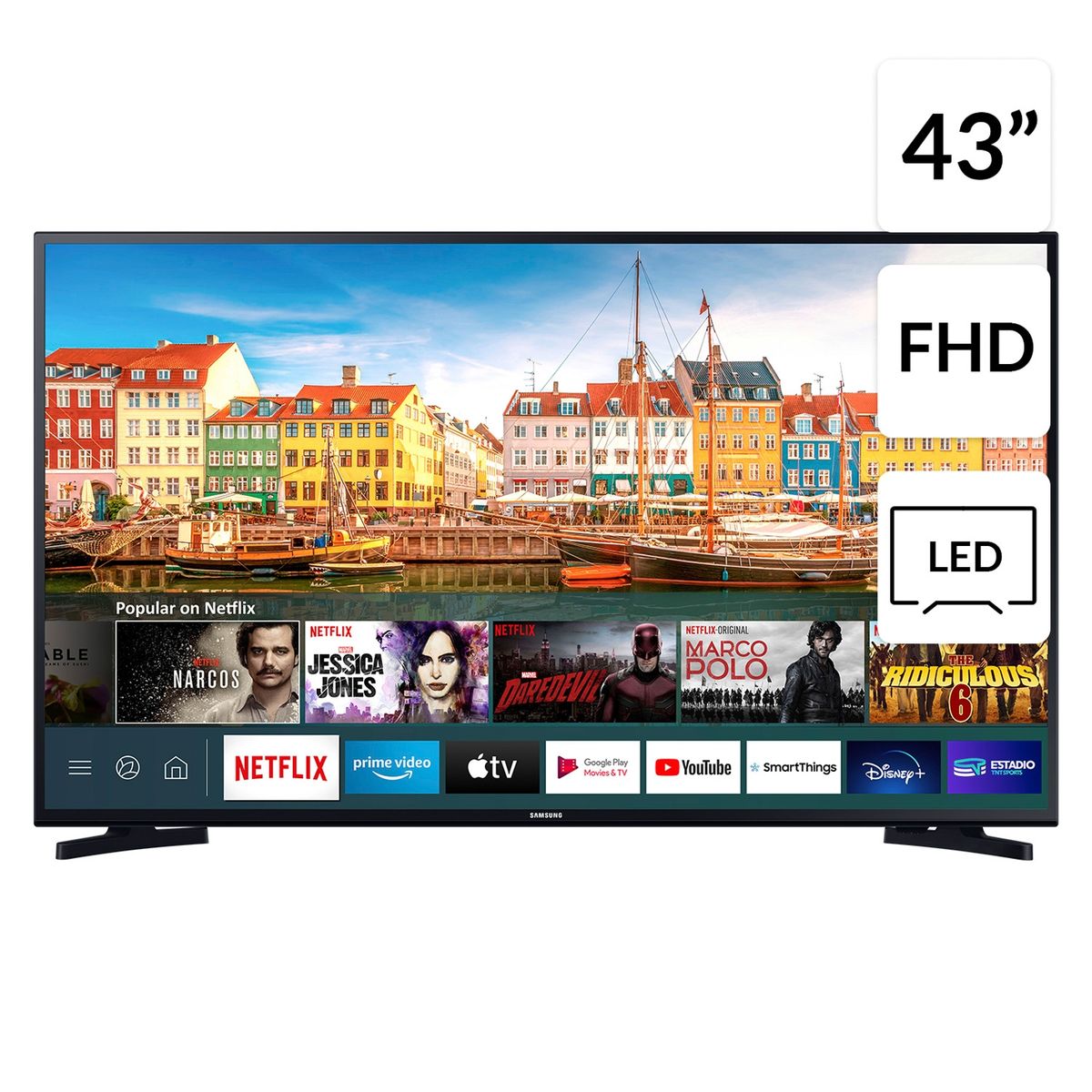 SAMSUNG - LED Smart TV 43" UN43T5202AGXZS 43T5202 Full HD Tizen Samsung