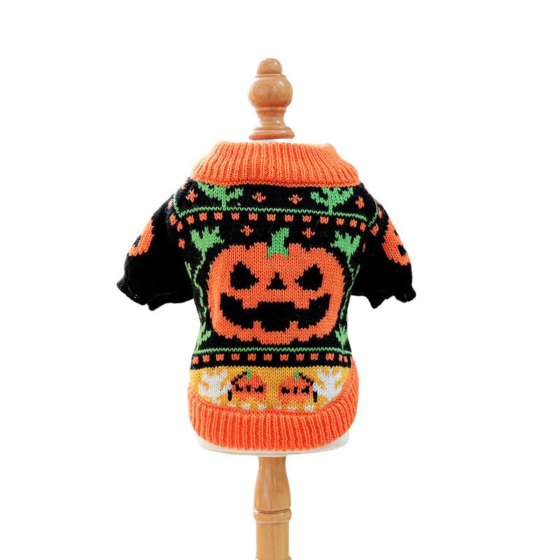 BLWOENS - Chaleco de calabaza para mascotas de Halloween - Naranja - M