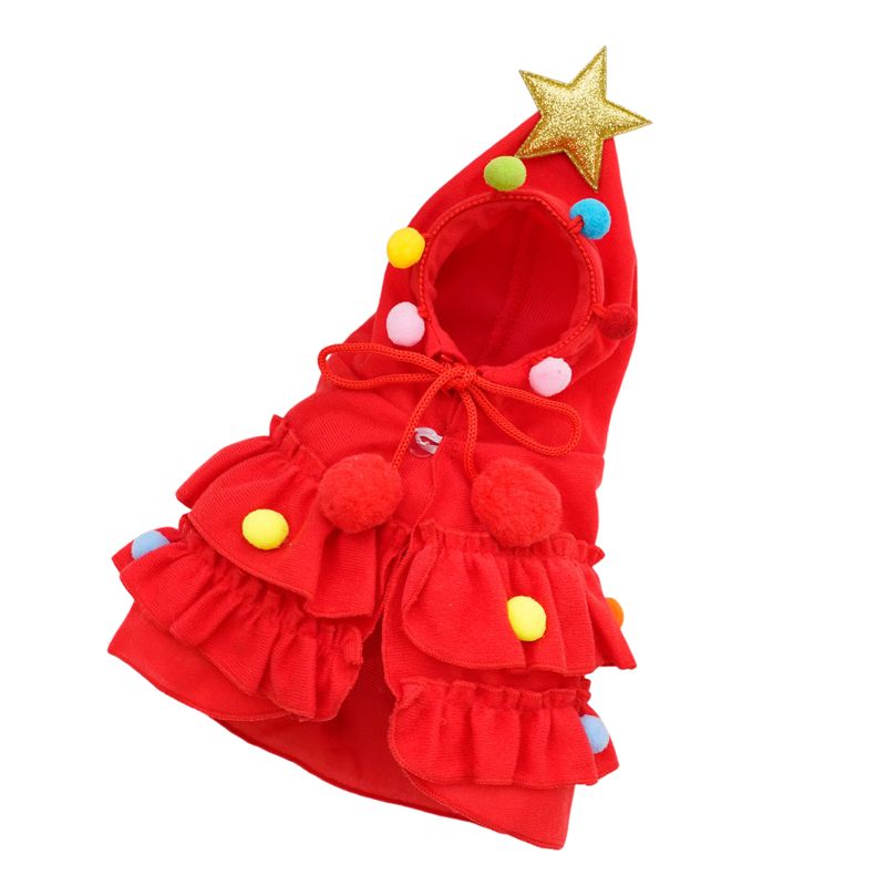 BLWOENS - Disfraz de árbol de Navidad para perros - Rojo - L