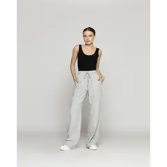 LINEATRE - Pantalón Mujer Oksana Oversize Con Lazos Gris