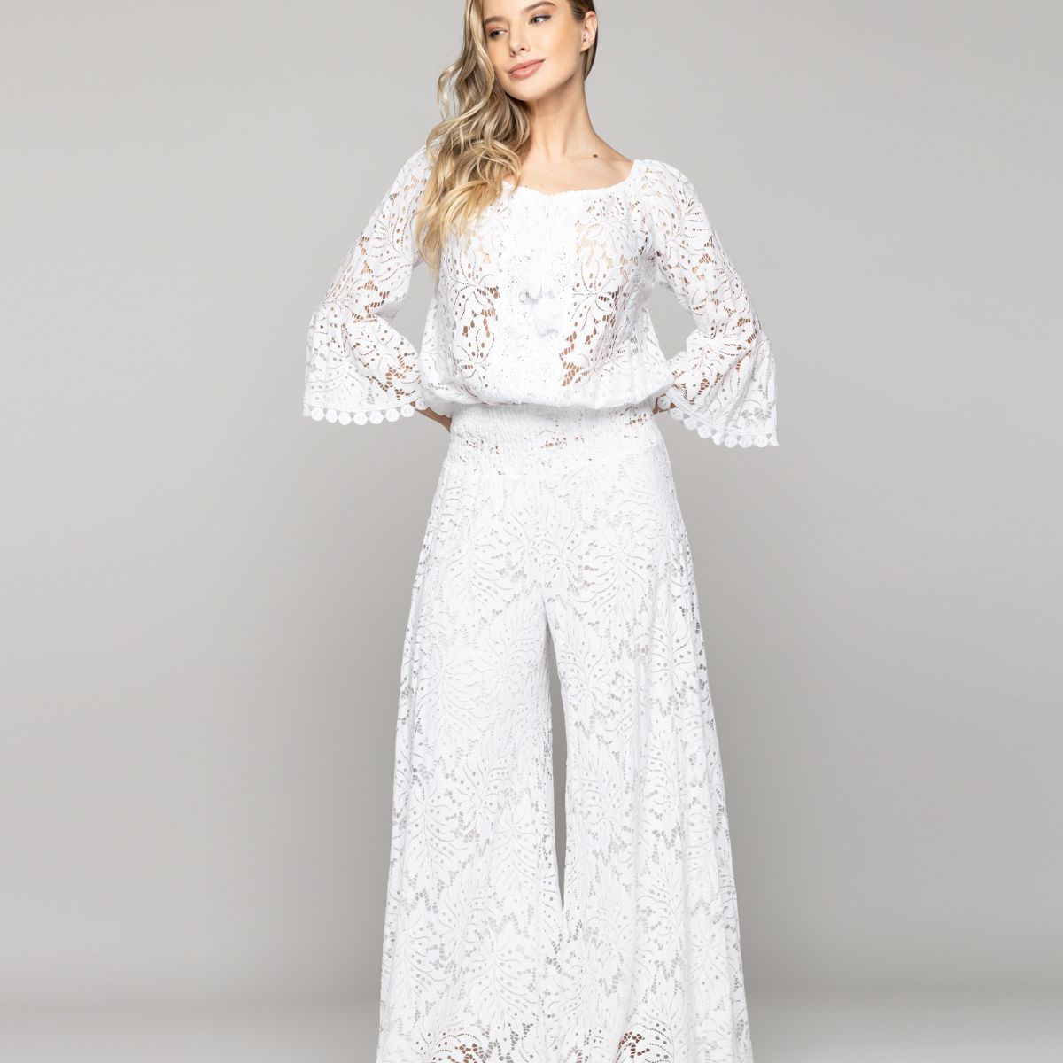 LINEATRE - Pantalón Mujer Benedetta De Corte Palazzo Blanco Lineatre