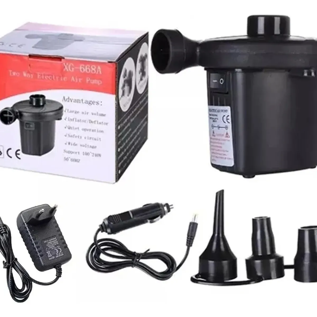 GENERICO - Inflador Electrico Multifuncional Para 220v12v