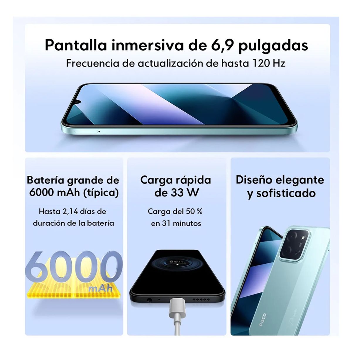 XIAOMI - Smartphone POCO C85 8GB 256GB Negro 25078PC3EG