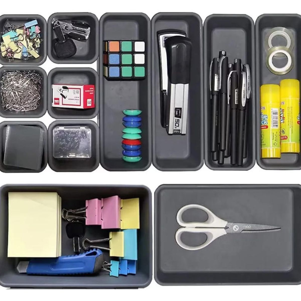 ATURE - 12 Pcs Organizador Cajón Caja Multiuso En Oficina Escritorio