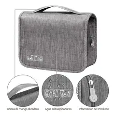 SUPERCENTER - Neceser Estuche Organizador Cables Bolsillo Impermeable Gris