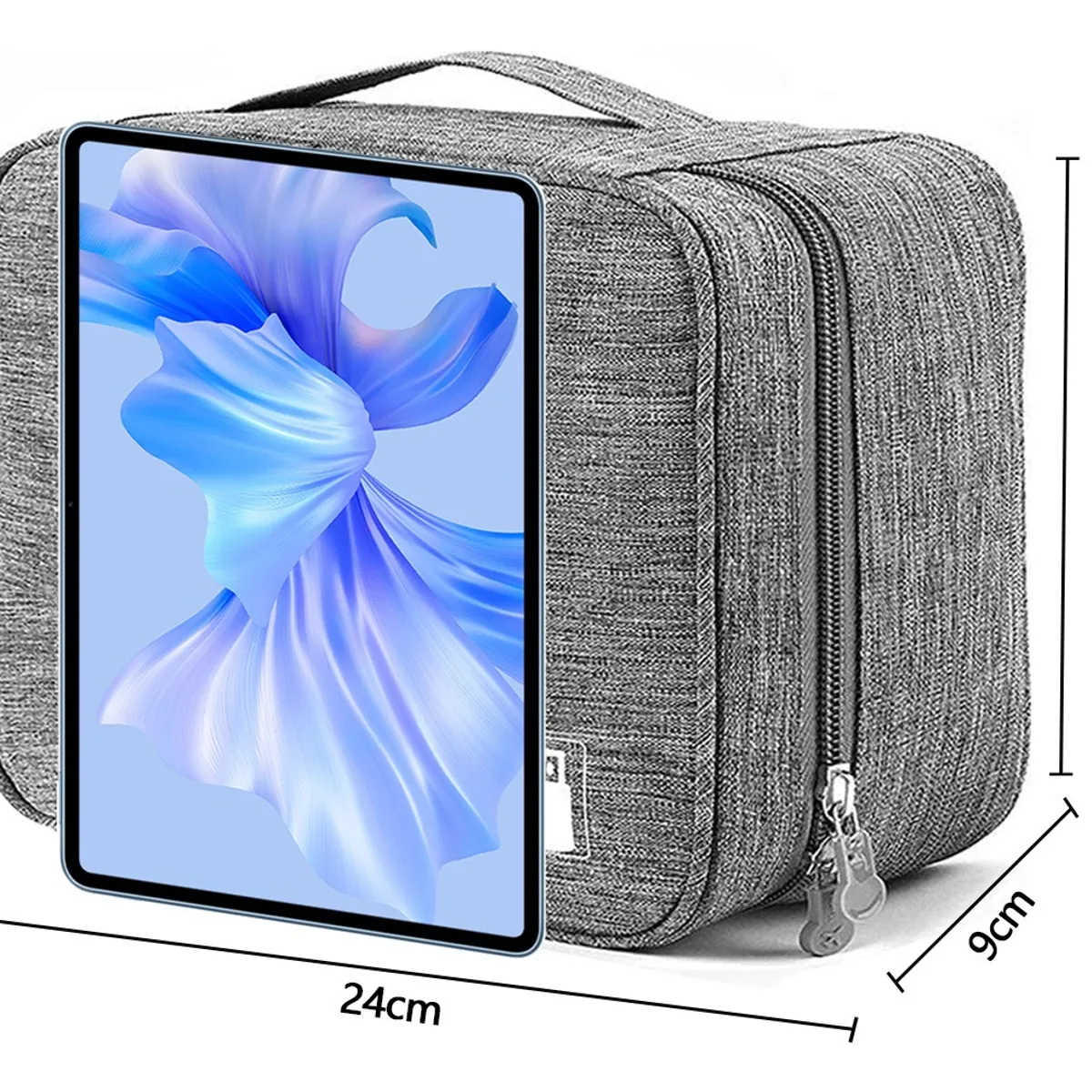 SUPERCENTER - Neceser Estuche Organizador Cables Bolsillo Impermeable Gris