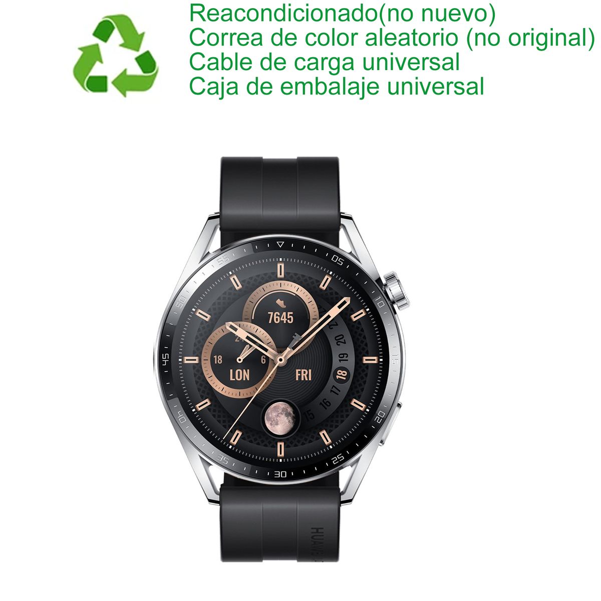 HUAWEI - Huawei GT 3 46mm Bluetooth Plata Reacondicionado(Semi Nuevo)