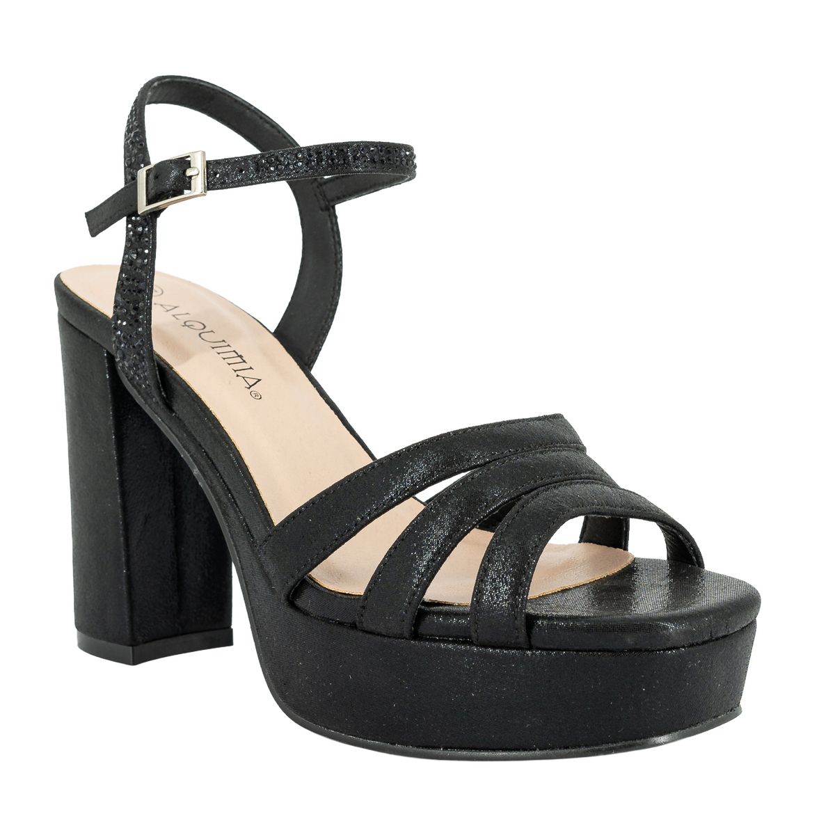 ALQUIMIA - Sandalia Plataforma Mujer Negro Isla Alquimia