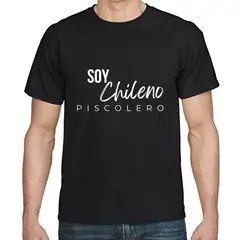 IMPRIME A TU PINTA - POLERA NEGRA SOY CHILENO PISCOLERO