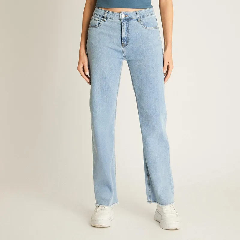 ACUARELA - Jeans Celeste Corte Semi Flare