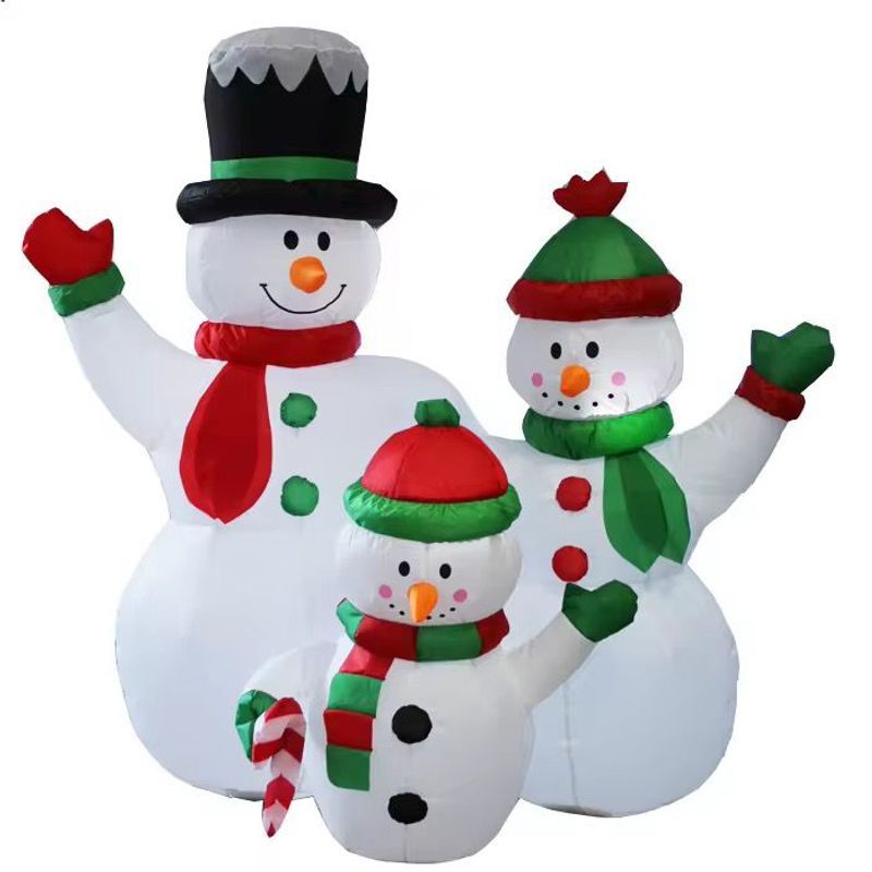 GENERICO - INFLABLE NAVIDEÑO TRES MUÑECOS DE NIEVE 150CM